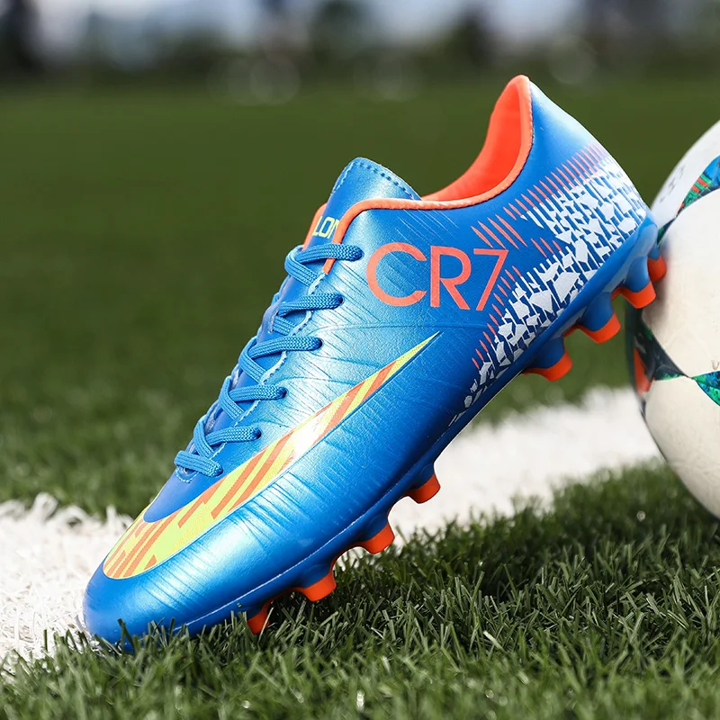 Tanie Piłka nożna knagi na świeżym powietrzu mężczyzna kobiet buty piłkarskie trawnik na zewnątrz piłka nożna dla dzieci piłka nożna buty sportowe trampki sportowe