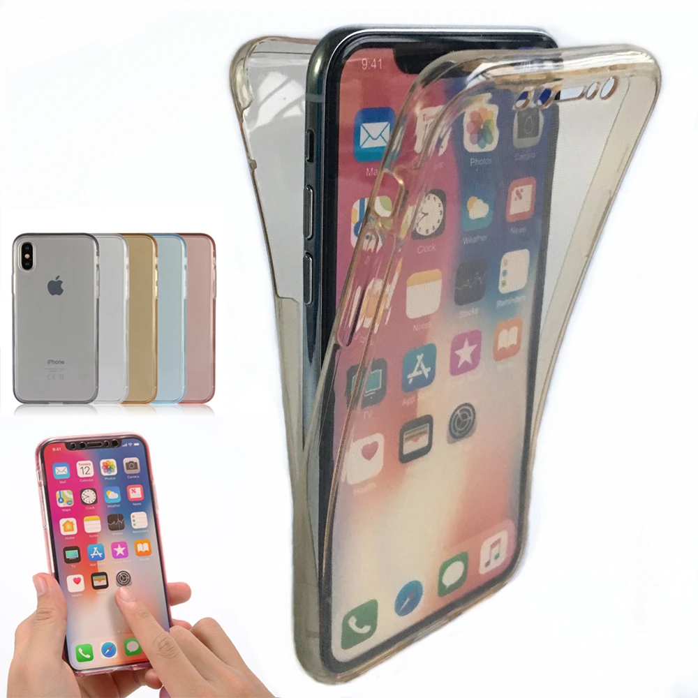 Silicone Touch Full body Transparent Case for Apple iPhone
