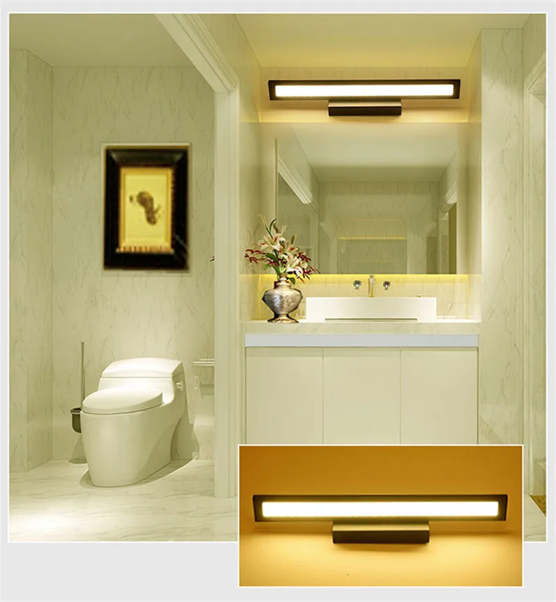 LED Mirror front lamp bathroom Wall light lamps mirror Stainless Steel Indoor led lighting Fixture