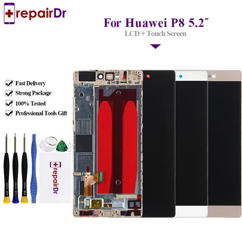 

Free DHL 10Pcs/Lot LCD Display Touch Screen Digitizer Assembly With Frame For Huawei P8 Lcd 5.2'' New For Huawei P8 Lcd Screen