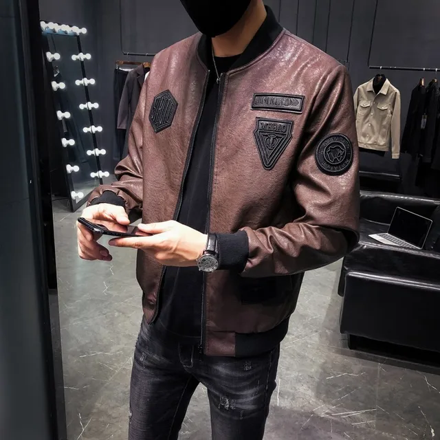 2018 De Chaqueta Jaqueta Invierno Couro Cuero De Otoño Masculina PqfSrwP