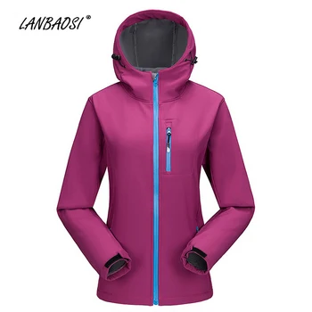 

LANBAOSI Hooded Softshell Jackets with Fleece for Men Windproof Thermal Outdoor Sportswear Mountain Hiking Climbing Camping Coat