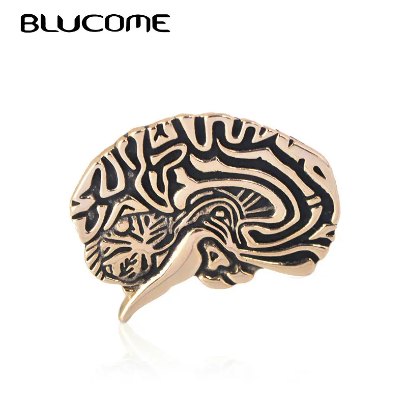 Женская Брошь в медицинском стиле Blucome брошь золотого цвета форме мозга значок на