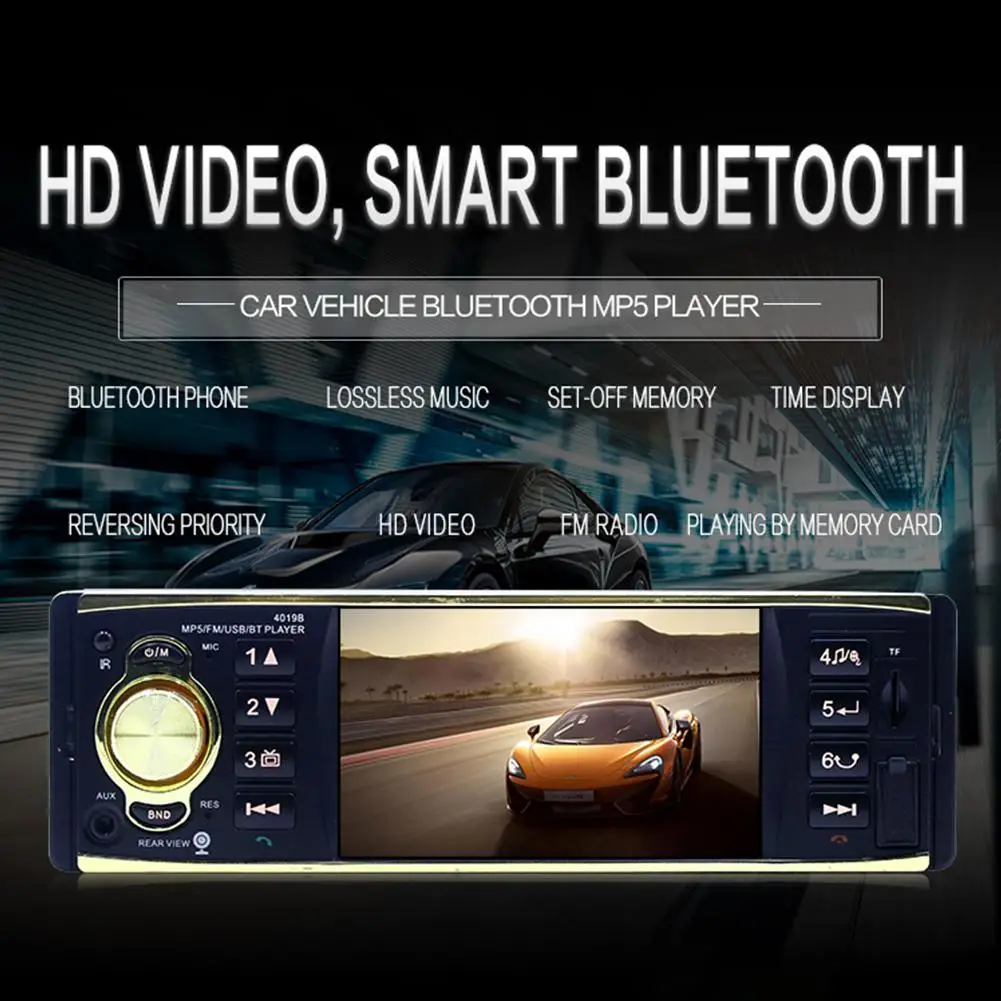 4,1 дюймов Автомобильный радиоприемник MP5 плеер 1Din HD 800*480 Bluetooth FM/AUX/USB/TF рулевое колесо управление Поддержка камеры заднего вида r20