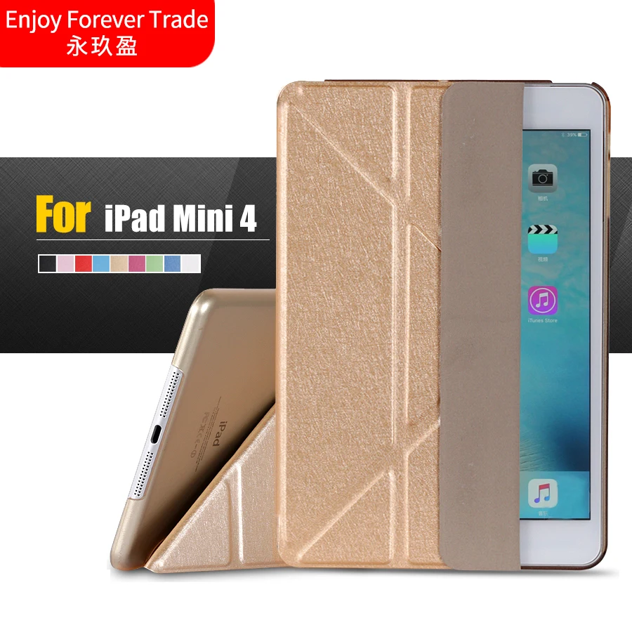 New Slim Case Fit Case For iPad Mini 4 With Auto Wake up/Sleep Light