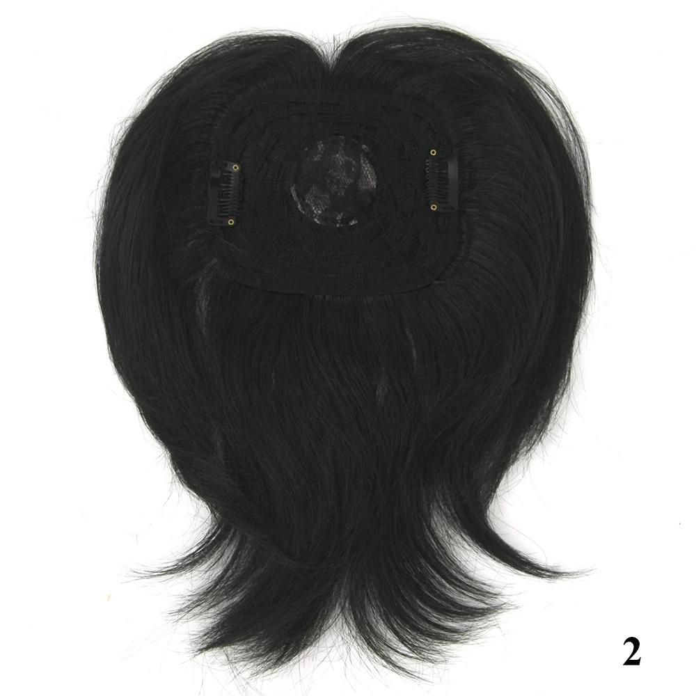 Soowee 4 цвета синтетические волосы черный коричневый Toupees шиньоны для волос аксессуары для волос прямые верхние волосы для мужчин и женщин - Цвет: T1B/613
