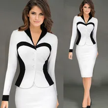 2016 Women Work Wear vestidos de fiesta Patchwork Elegant Bodycon Pencil Casual font b Office b