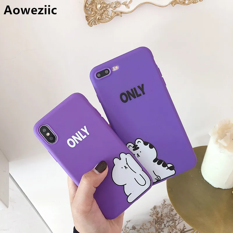 

Aoweziic Ins cute face hit the cat for iphone Xs Max Xr phone case drop resistance 6 7 8plus all-inclusive silicone couple shell