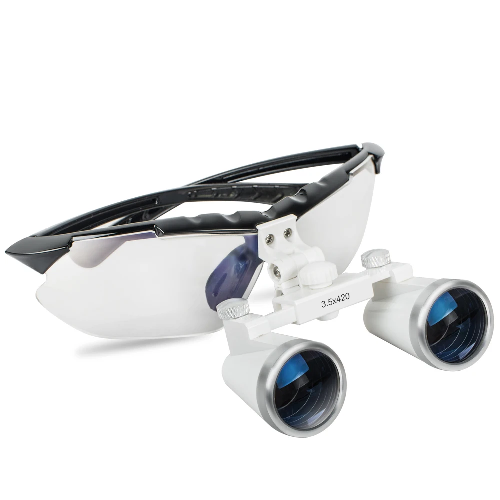 

Black Dental magnifying Optical Glass 3.5X420mm Binocular Loupe For Dentist Exams
