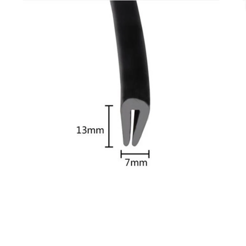 

7mm x 13mm U Channel EPDM Black Edge Trim Rubber Sealing Strip Weatherstrip