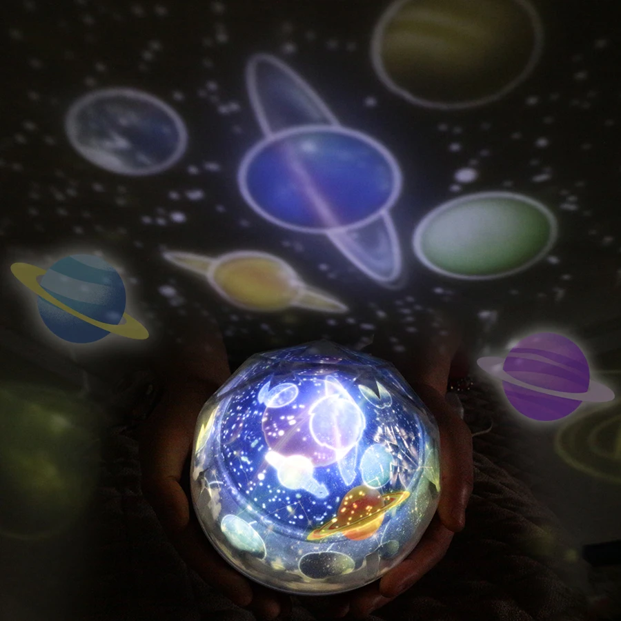  Starry Sky Star Projector Lamp Moon LED Night Light Cosmos Universe Nursery Light Baby Bedroom Deco - 33039208149