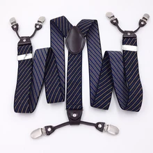 OnnPnnQ, мужские подтяжки, 6 клипов, эластичные, кожа, сплав, подтяжки, Y-back, регулируемые, западный стиль, коммерческие штаны, подтяжки для мужчин