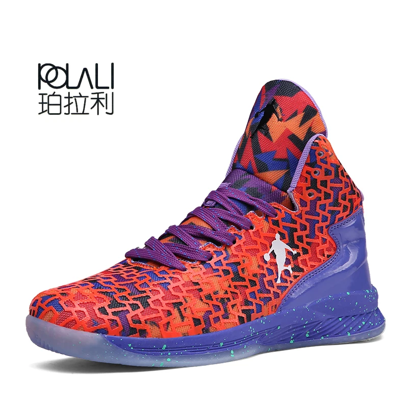 

Big Size 47 Men Basketball Shoes Blue/Orange Sneakers For Men High Top Male Sports Shoes 2019 Women Lace Up Traning Basket Shoe