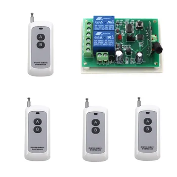 

DC9V 24V 2CH Relay Receiver Wireless Remote Switch RF Radio Control Switches System Transmitter Learning Code Momentary 315Mhz