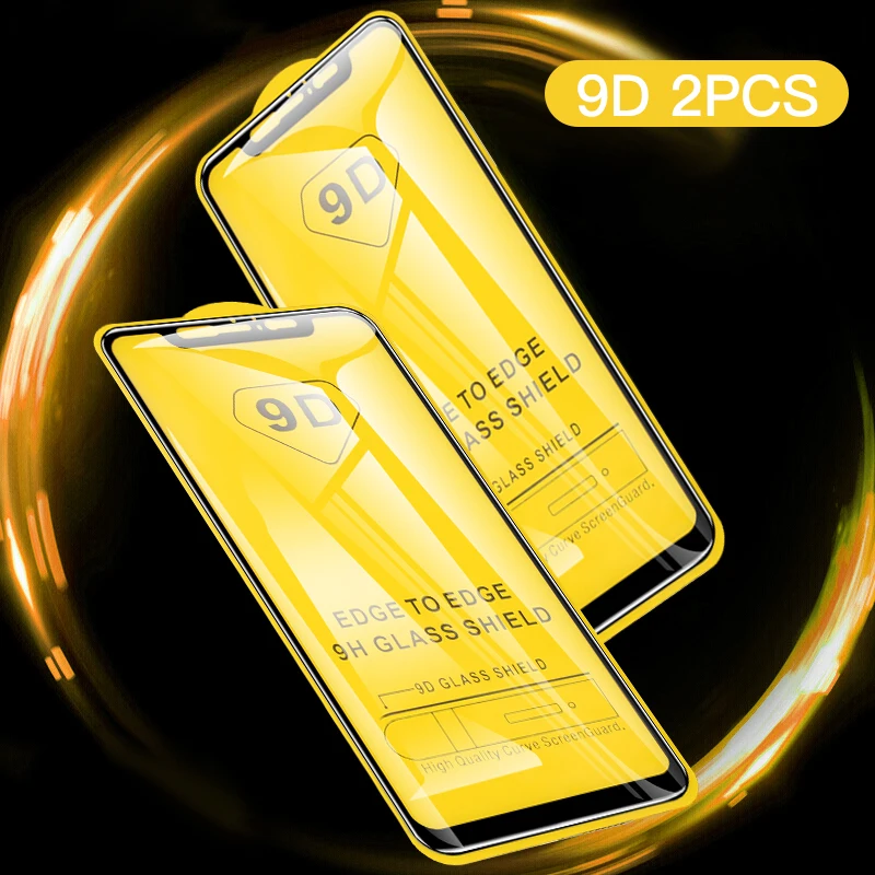 Закаленное стекло 9D с полным покрытием для Xiaomi Redmi Note 7 6 5 Pro 4 4X 2 шт. Защитная пленка
