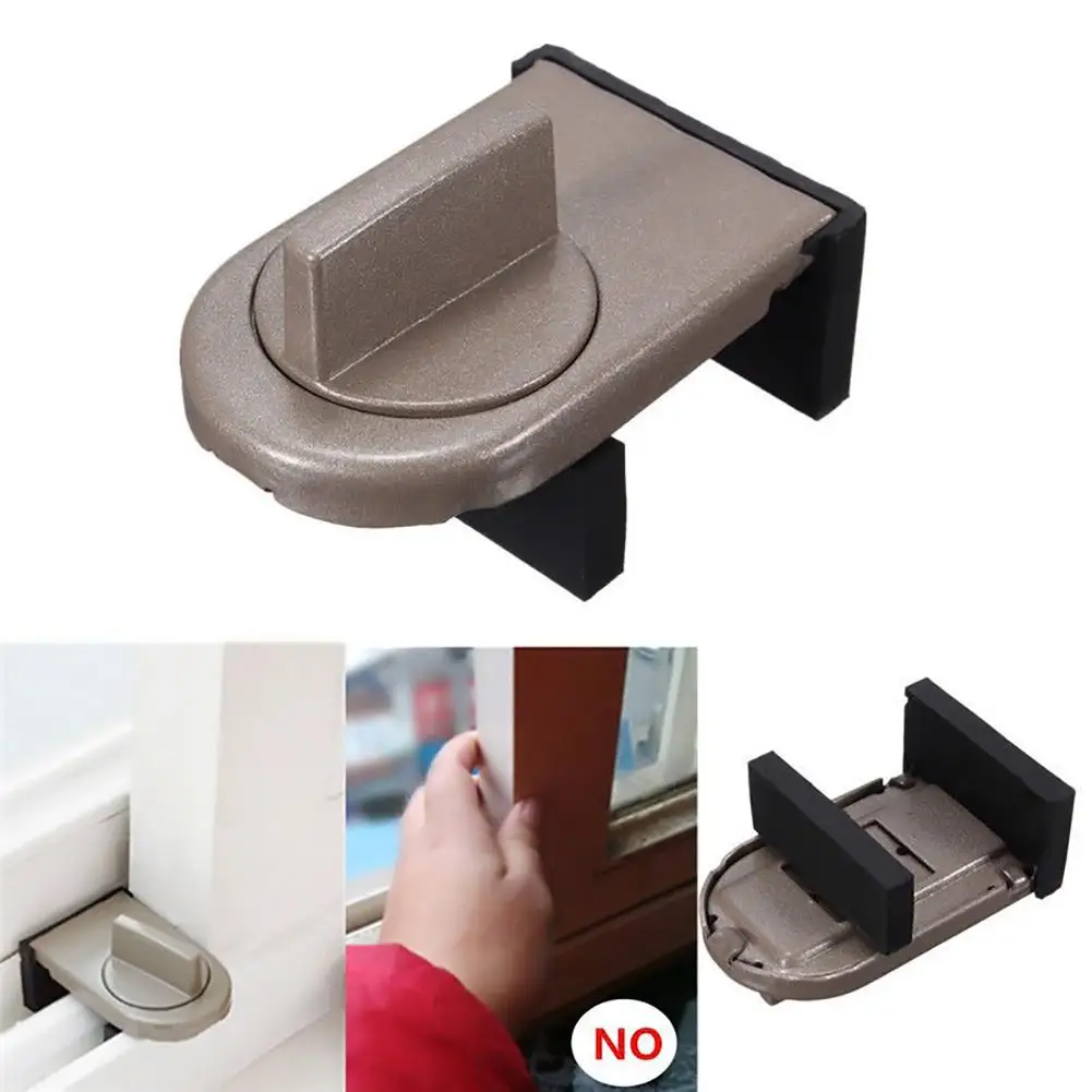 Aluminum Alloy Sash Stopper Cabinet Straps Security Anti-theft Window Sliding Baby Kids Child Safety 6 x 4 x 2.4cm