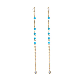 

Romantic Cute Korean Blue Acrylic Long Earring For Women New Arrival Drop Earring Handmade Appointment Gift Earring Jewelry