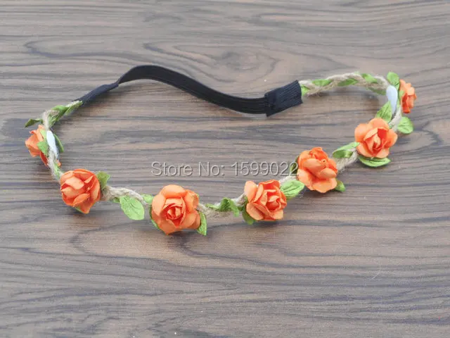 

14pcs/lot Bohemian Elastic Hair Bands for Kids Children Women Girls Hemp Hippy Head Bands Bridal Circlet Gypsy Headpiece