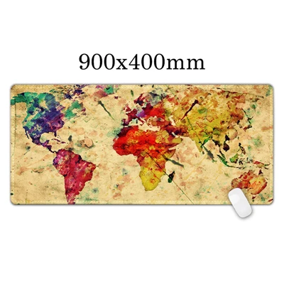 Игровой коврик для мыши карта мира 900*400 мм DIY XL большой коврик для мыши геймер с блокировкой края - Цвет: mouse pad