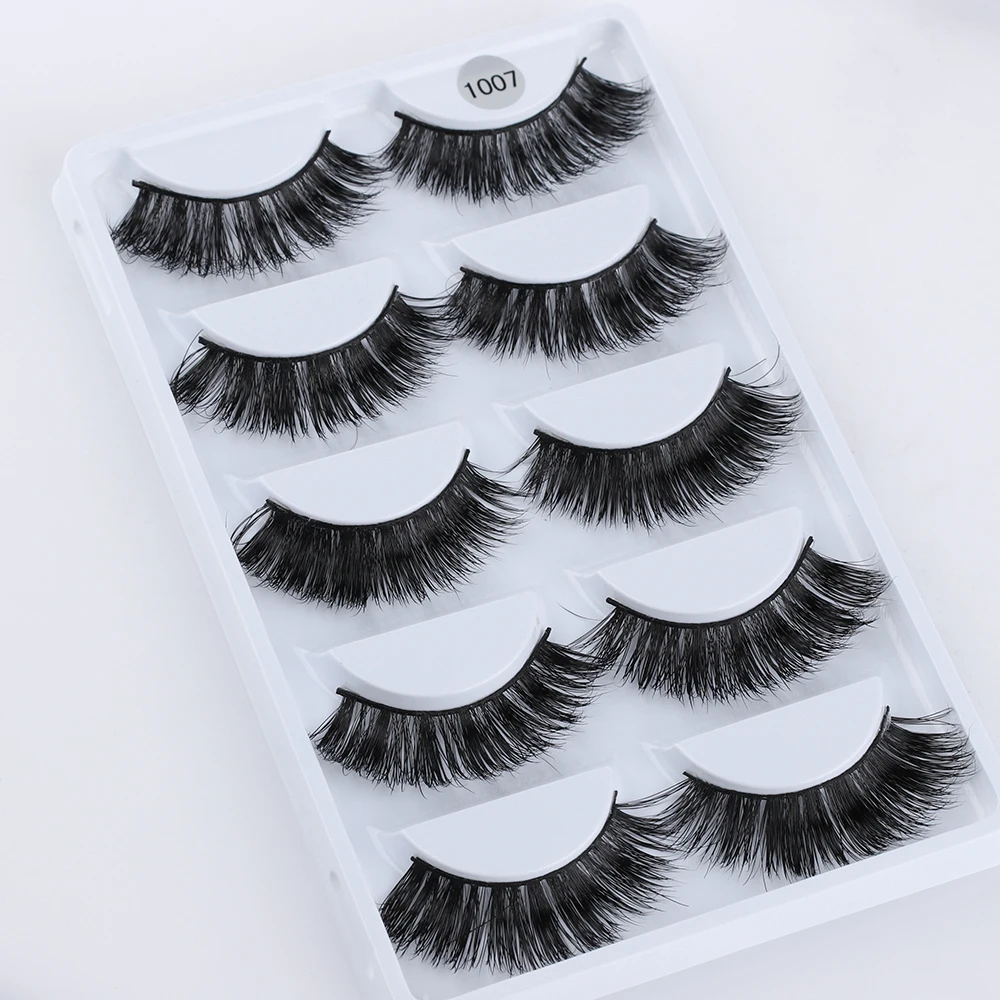 5 pairs 3d mink false eyelashes hand made eyelashes full strip lashes