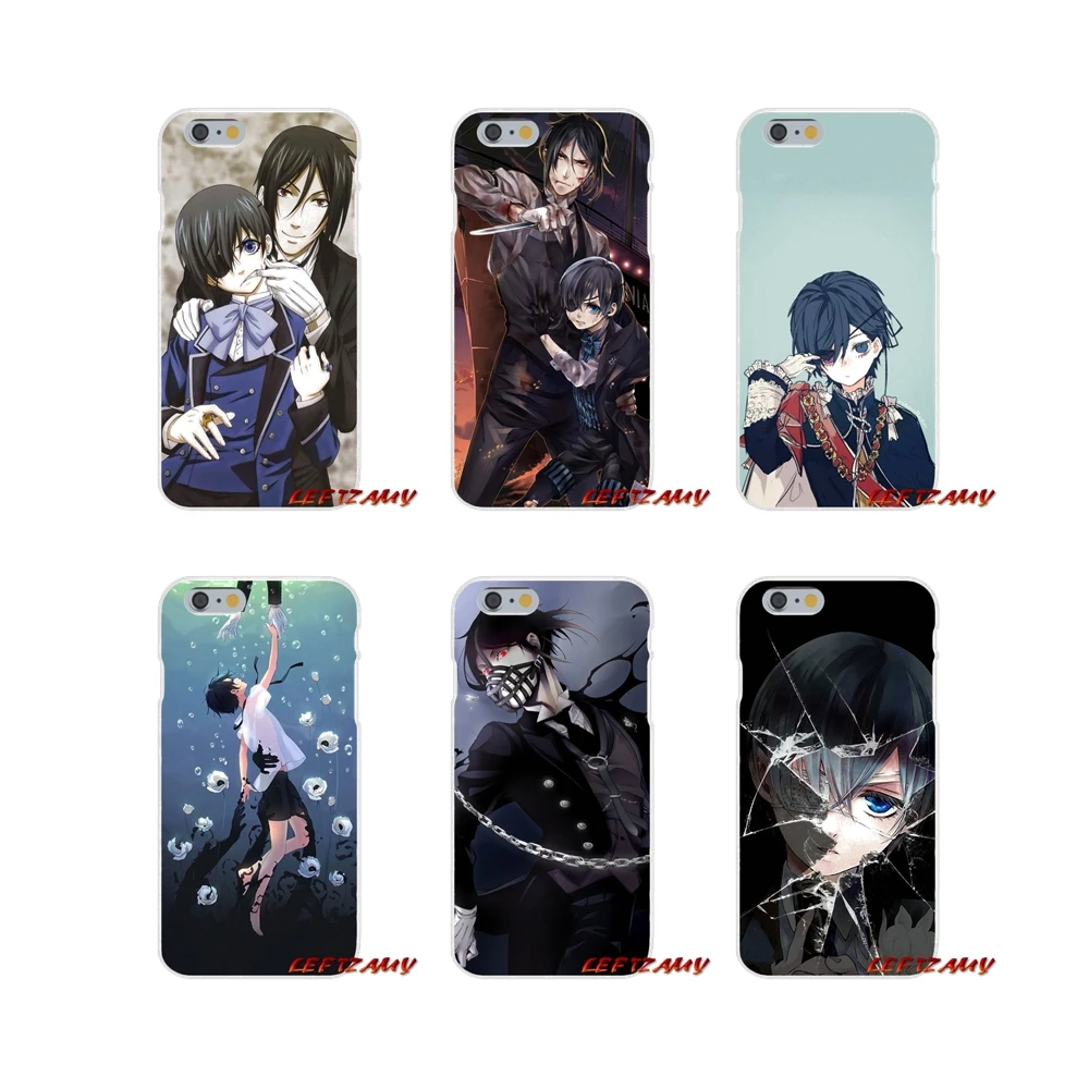 

For Samsung Galaxy S3 S4 S5 MINI S6 S7 edge S8 S9 Plus Note 2 3 4 5 8 Transparent Soft TPU Case Anime Black Butler Ciel Phantomh