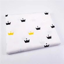 Хлопковая саржевая ткань с принтом короны для детей, Лоскутная Ткань для шитья своими руками, стеганый материал для детей и малышей