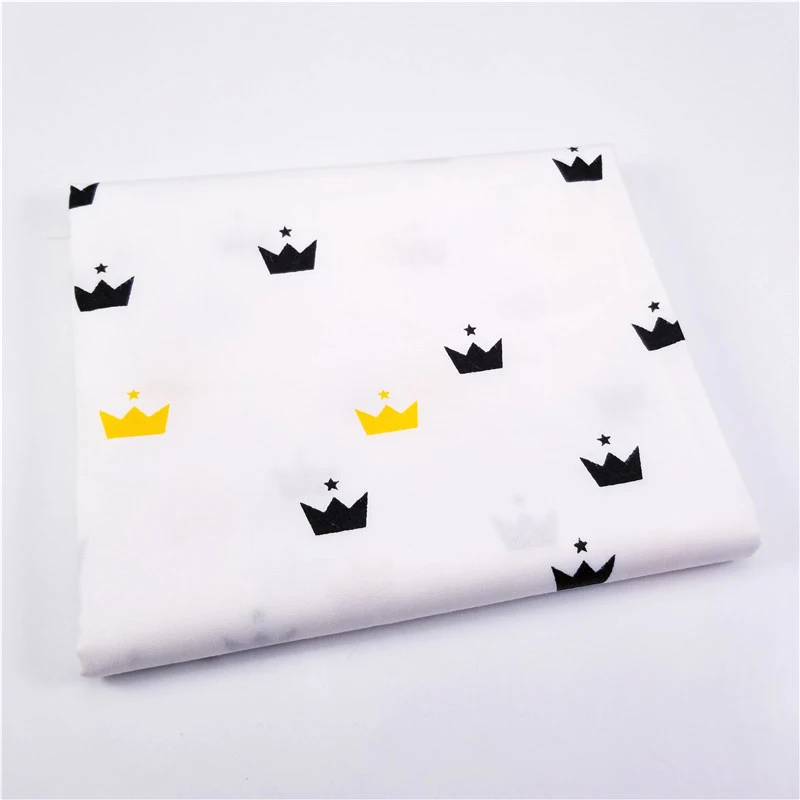 

Crown Printed Baby 100% Cotton Twill Fabric Patchwork Cloth for DIY Sewing Quilting Fat Quarters Material For Baby&Child
