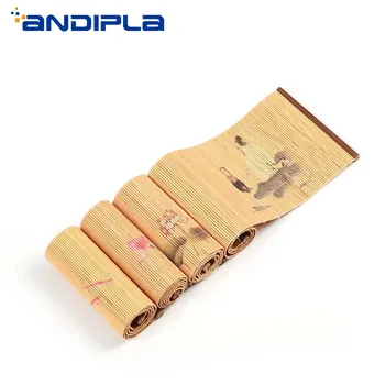 

70.8 Inch Japanese Vintage Handmade Bamboo Weaving Table Runners Tablecloth Curtains Cover Tea Accessorie Set Coffee Tea Mats