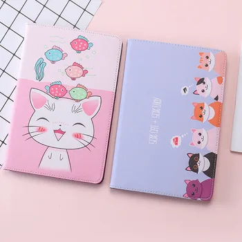 

For New iPad Mini 5 2019 Case Cartoon Cute cat PU Silicone Soft Back Tablet Cover For Apple iPad Mini 5 Flip smart stand Case