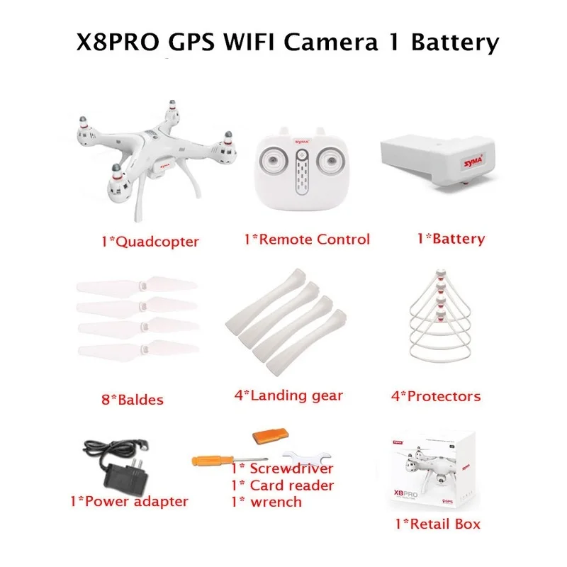 Syma X8 PRO Профессиональный GPS Дроны с камерой hd RC Quadcopter WIFI FPV пульт дистанционного