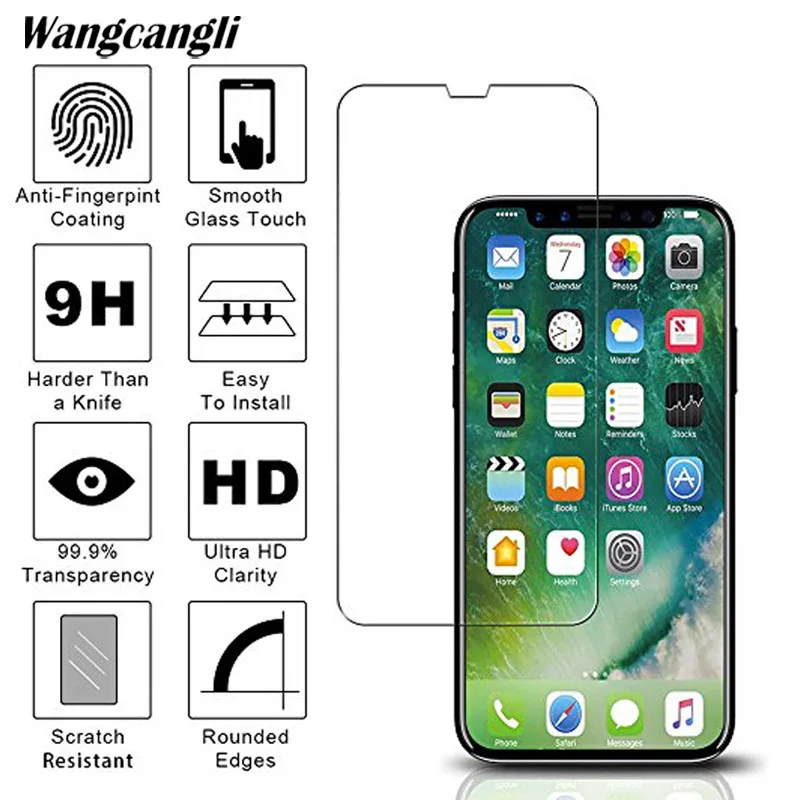 

2.5D tempered glass for iphone 7 screen protector half screen protection for iphone 4 5 6 6s plus 7 7plus 8 8plus X glass film