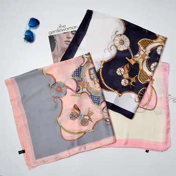 

Women's 2020 hot sale explosion summer sunscreen big shawl 90*180cm simulation silk thin section small scarf