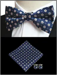 Для мужчин в горошек печатных бабочка галстук-бабочка + Pocket Square set регулируемый смокинг с галстуком-бабочкой галстук Платки для Свадебная