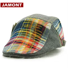 [JAMONT] Теплая осенне-зимняя шапка детские кепки козырьки мальчики шерстяной берет Детская кепка Кепка с металлической буквой джентльменский стильный