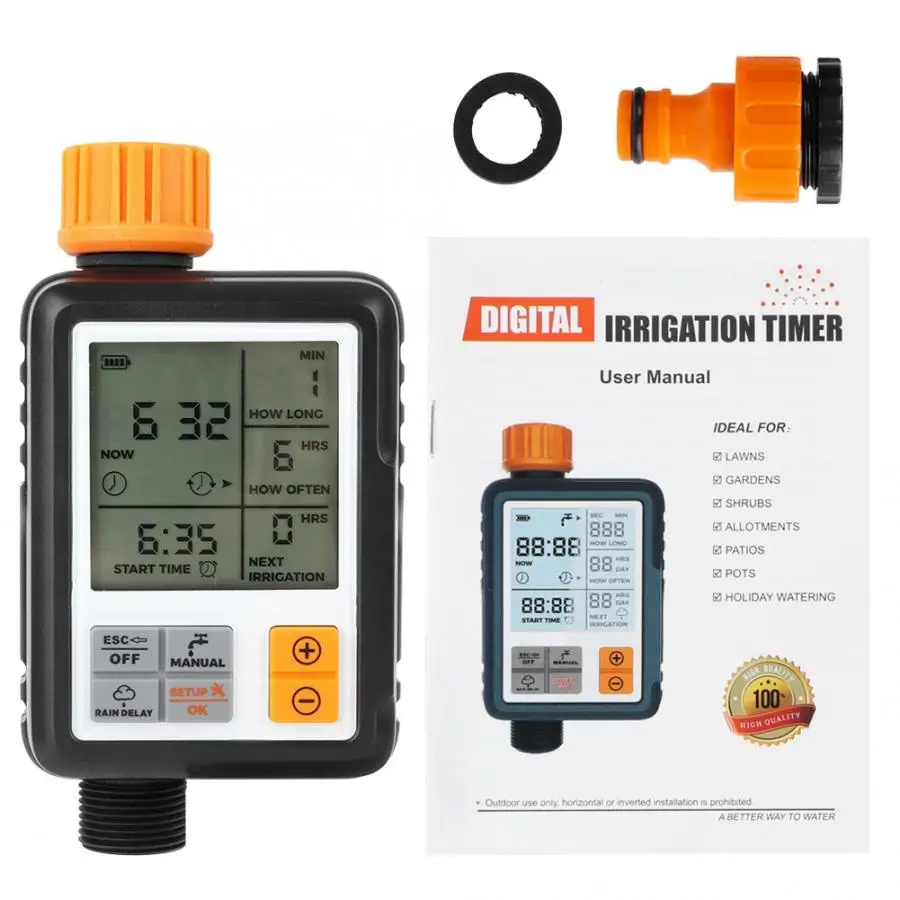 

Garden Automatic Smart Self Watering Irrigation Timer LCD Display Electric Garden Water Watering Irrigation System Controller