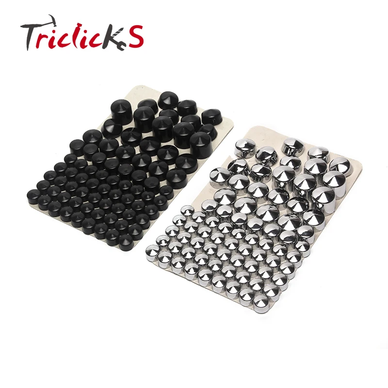 

Triclicks 76pcs Motorcycle Motorbike Bolt Topper Caps Nut Covers Nuts Bolts Cover Bolt Cap For Harley HD Twin Cam Dyna 1991-2013