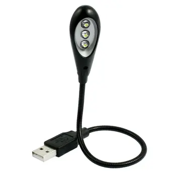 

Brand New Black Shell Flexible Gooseneck White 3 LED ULight Lamp