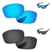 Черный и голубой лед 2 пары Поляризованные Сменные линзы для Юпитера квадратные солнечные очки Рамка UVA и UVB Защита