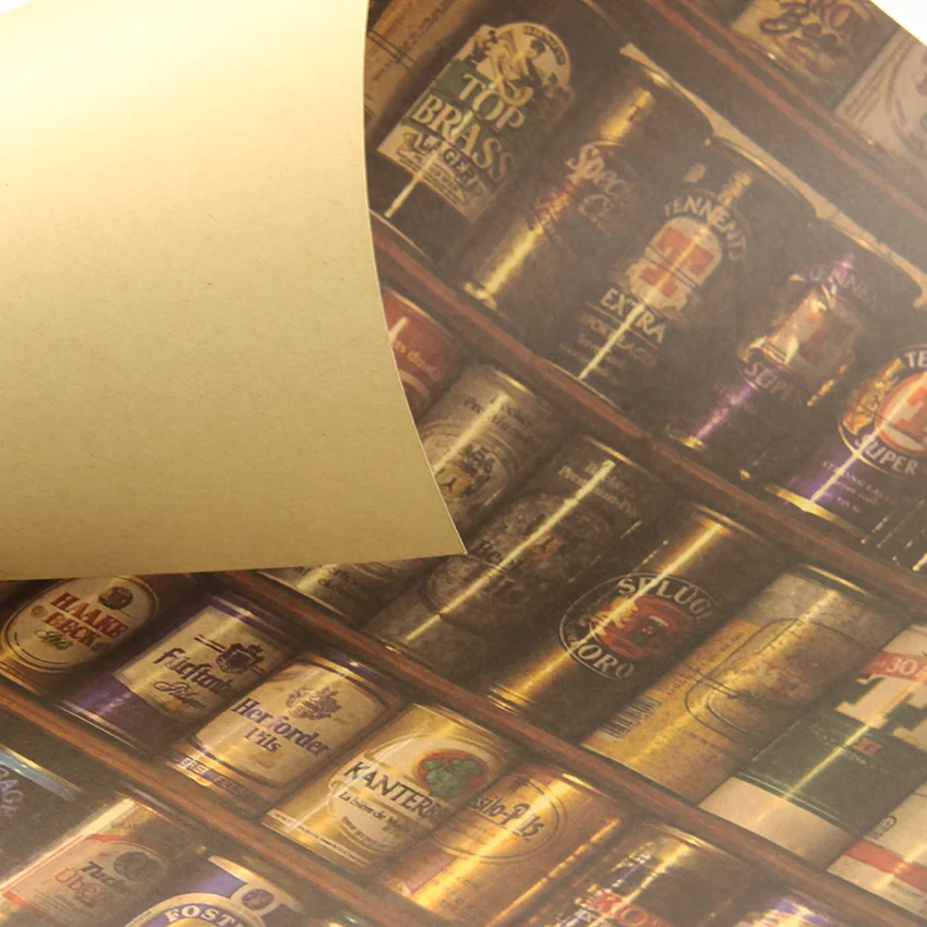 TIE LER Beer Encyclopedia of Graphic Evolutionary History Bar Counter Adornment Kitchen Retro Poster Wall Sticker 51.5X36cm