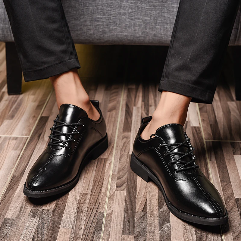 elegant genuine leather formal men shoes italian luxury brand wedding male footwear designer tan work dress oxford shoes for men (35)