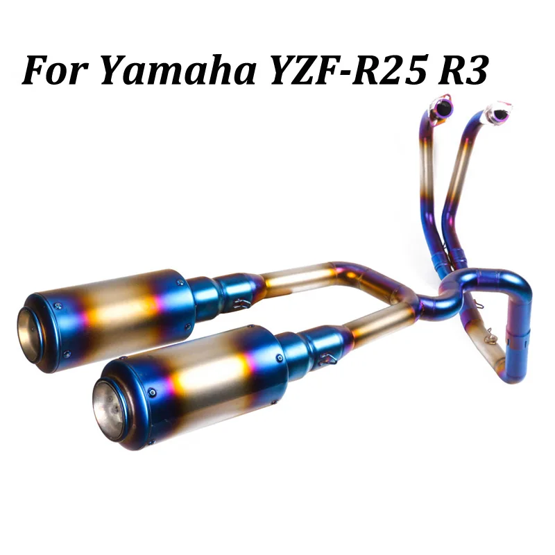 

Slip on For Yamaha YZF-R25 R3 Full System Double Row Motorcycle Exhaust Muffler Modified with Front Link Pipe