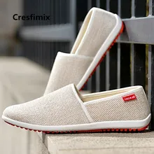 Cresfimix; модные классические удобные мужские туфли на плоской подошве без застежки; цвет бежевый; мужская повседневная обувь; светильник; обувь для веса; chaussures masculines; a5003