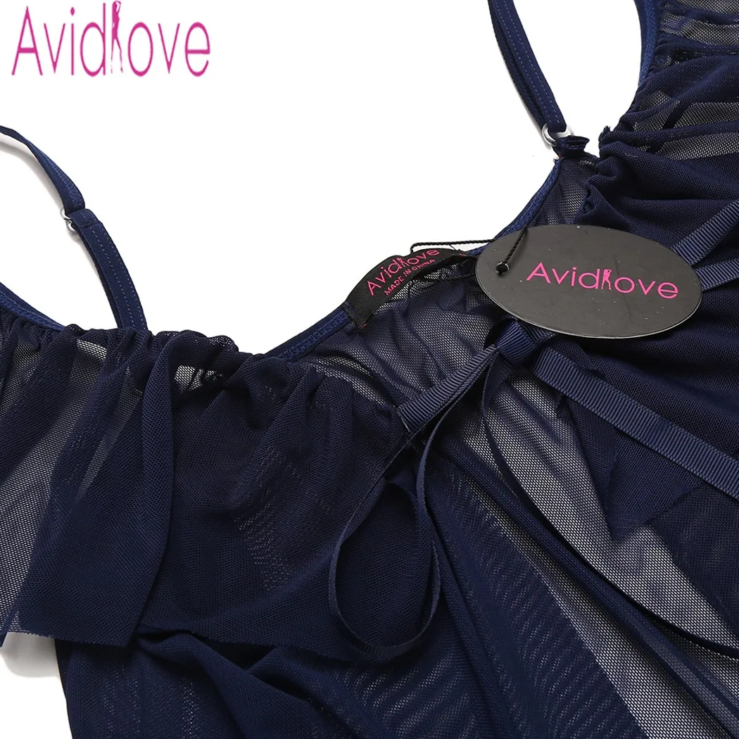 Avidlove Sexy Exotic Lingerie Babydoll Set 2017 Plus Size Lingerie Sexy Erotic Sleepwear Costumes Underwear Transparent Lingerie