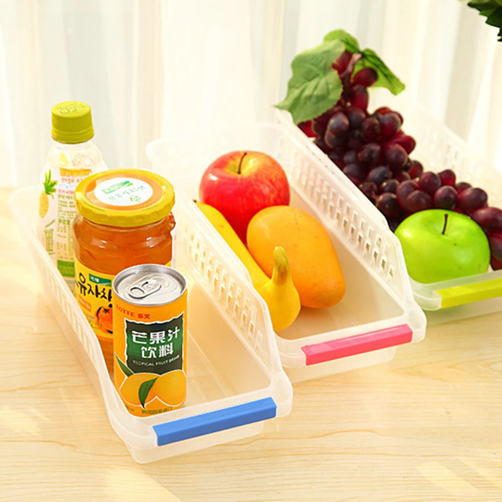 

2019 Anti Bacteria Transparent Home Refrigerator Hollow Drawer Handle Plastic PP Storage Box Case