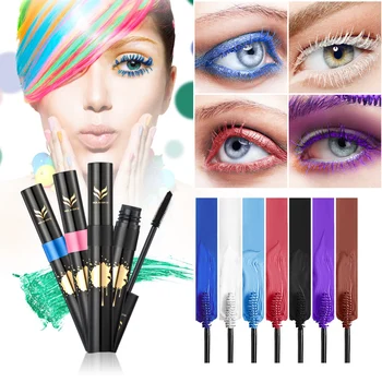 

HUAMIANLI Eye Makeup Colorful Mascara Waterproof Anti-sweat Exaggerate Cosmetics Eyelash Mascara Beauty Makeup Tools