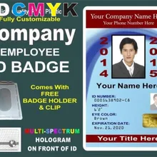 Заказная компания/работник фото ID карточки для бейджиков> CUTOMIZABLE ваша информация и фото, ПВХ карты 85,5X54 мм малый размер