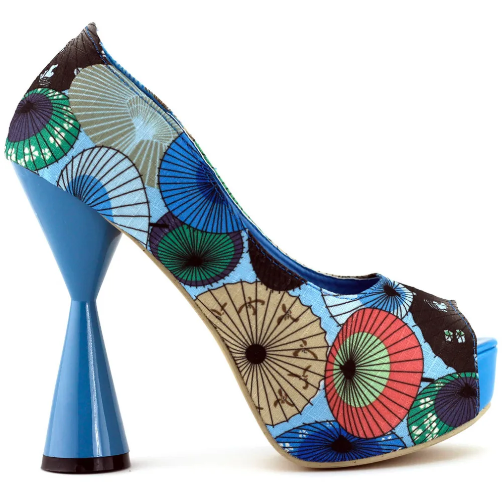Plate Rose Bout Ouvert bleu Lf40804 Cône Pompes D'impression Talons pink À De Blue forme Parapluie naWqSSd5Y0