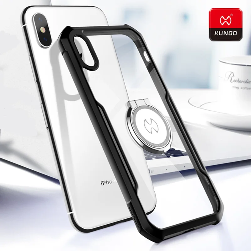 Магнитный автомобильный держатель чехол для iphone 11 pro x xs max xr Роскошный прозрачный