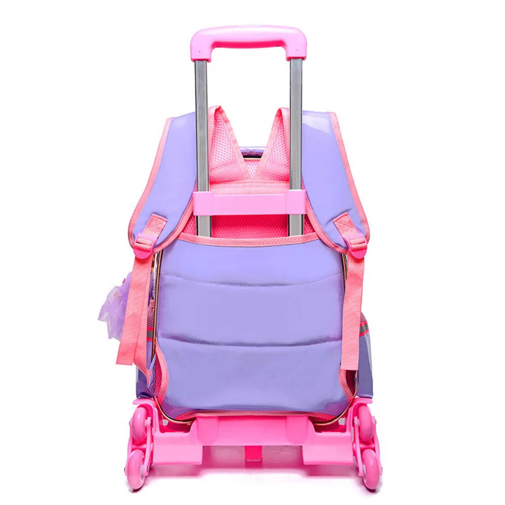 Детский Школьный рюкзак на колесиках для девочек, сумки для книг на колесиках, рюкзак, последние съемные детские школьные сумки с 2/3 колесами, лестницы
