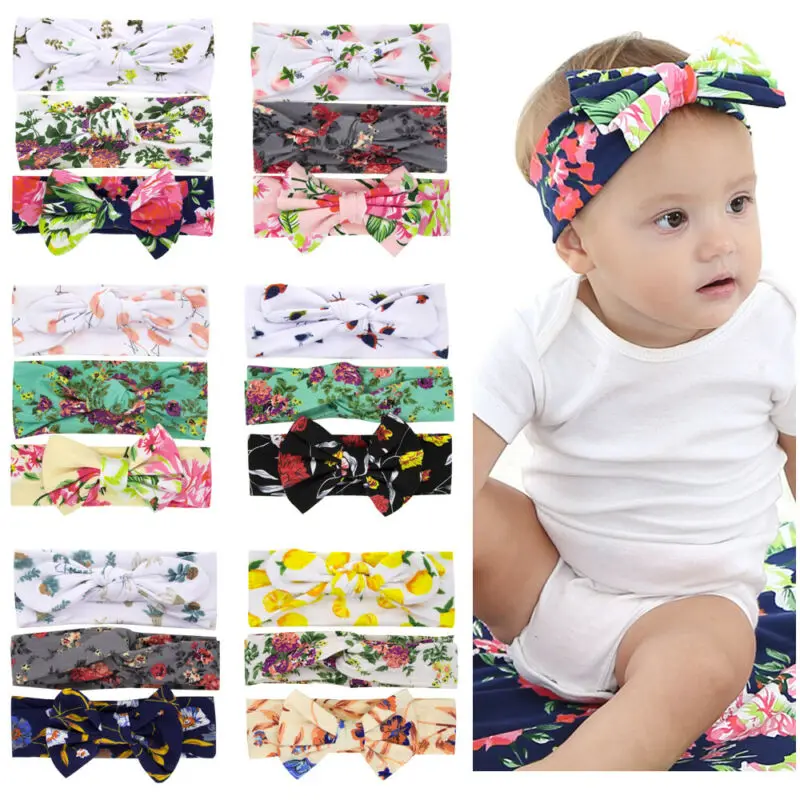 Newborn Babies Flower Headband Girls Hair Band Elastic Floral Bow-knot Hair Cute